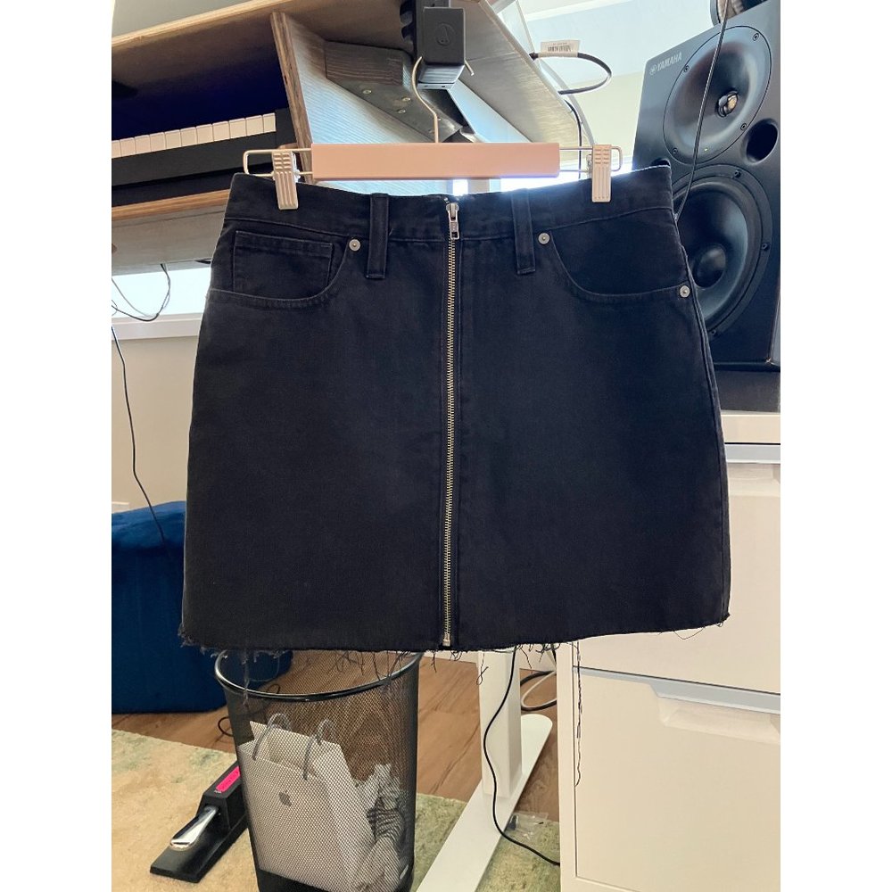 MADEWELL black denim skirt with zip front